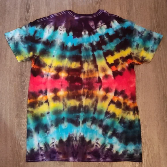 Mens XL Short Sleeve Handmade Tie Dye Shirt - Picture 2 of 2